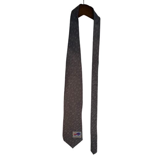 Vintage 2003 Buffalo Bills Silk Tie Gray NFL Football Made in USA Y2K Retro EUC - Picture 3 of 6